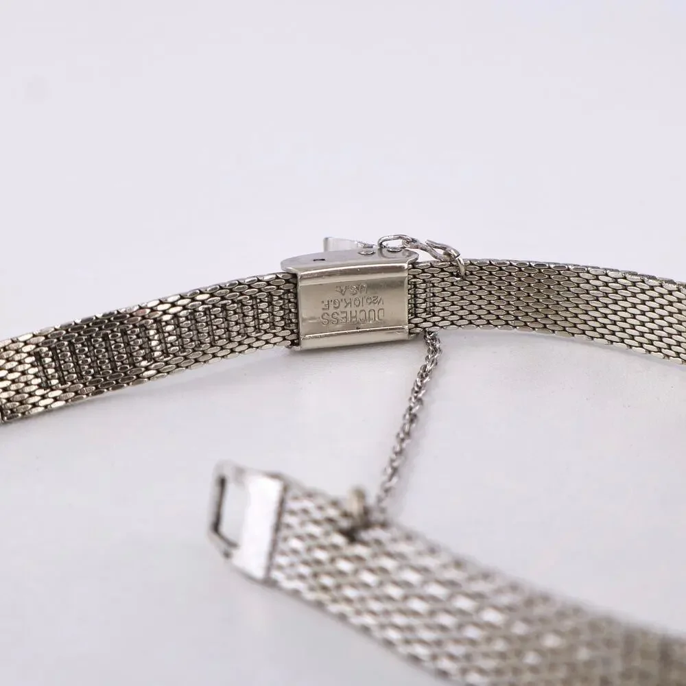 Vintage 60s Helzberg VIP 17 Jewel Swiss Watch Diamond‎ Bezel Mesh Duchess